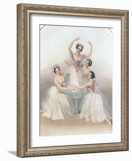 The Celebrated Pas De Quatre: Composed by Jules Perrot, C1850-TH Maguire-Framed Giclee Print