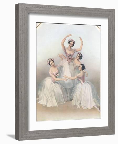 The Celebrated Pas De Quatre: Composed by Jules Perrot, C1850-TH Maguire-Framed Giclee Print