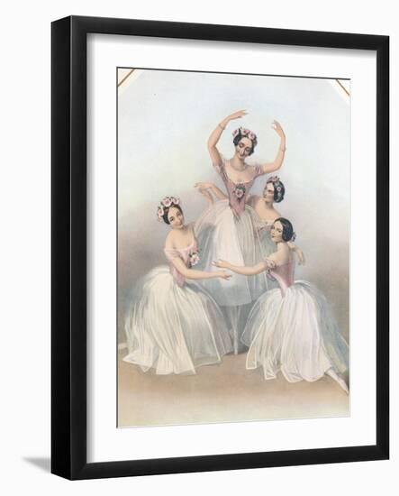 The Celebrated Pas De Quatre: Composed by Jules Perrot, C1850-TH Maguire-Framed Giclee Print