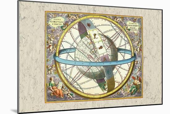 The Celestial Sphere-Andreas Cellarius-Mounted Art Print