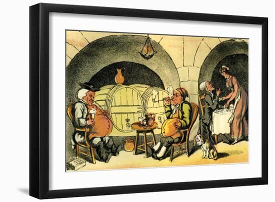 'The cellar quartetto'-Thomas Rowlandson-Framed Giclee Print