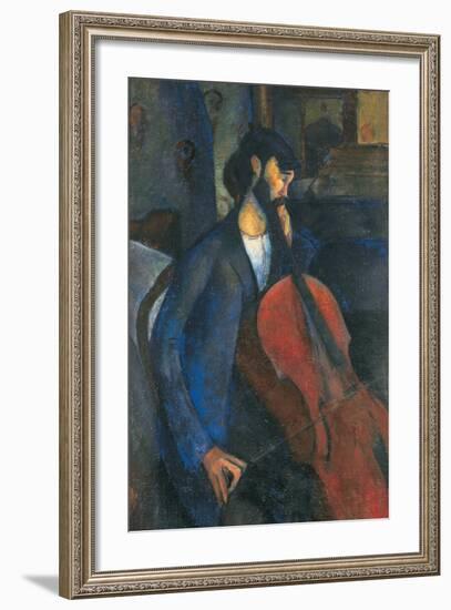 The Cellist, 1909-Amedeo Modigliani-Framed Giclee Print