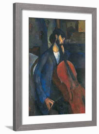 The Cellist, 1909-Amedeo Modigliani-Framed Giclee Print
