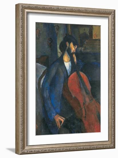 The Cellist, 1909-Amedeo Modigliani-Framed Giclee Print