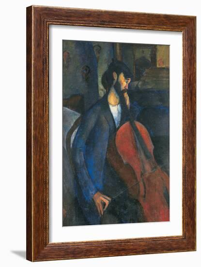 The Cellist, 1909-Amedeo Modigliani-Framed Giclee Print