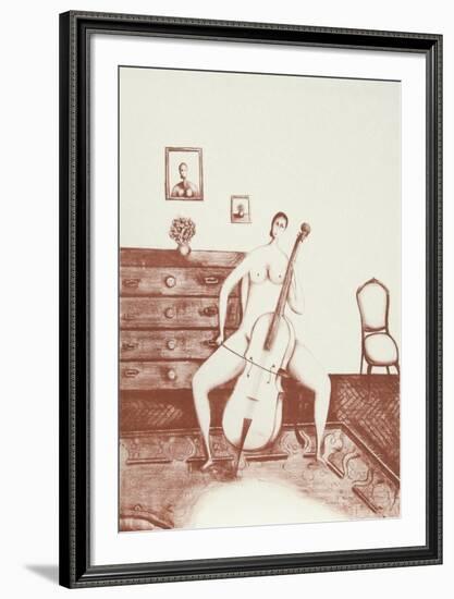 The Cellist (Sepia)-Branko Bahunek-Framed Collectable Print