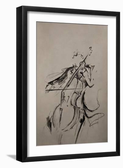 The Cellist Sketch-Marc Allante-Framed Giclee Print