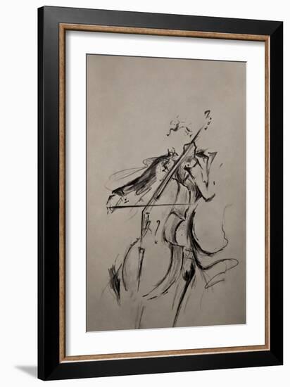 The Cellist Sketch-Marc Allante-Framed Giclee Print