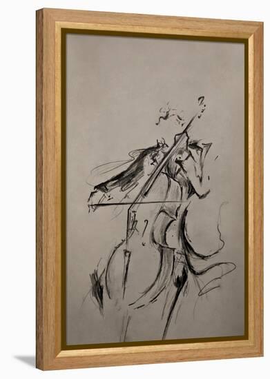 The Cellist Sketch-Marc Allante-Framed Premier Image Canvas