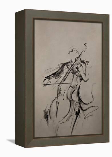 The Cellist Sketch-Marc Allante-Framed Premier Image Canvas