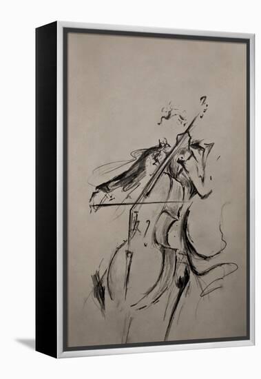 The Cellist Sketch-Marc Allante-Framed Premier Image Canvas