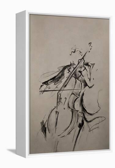 The Cellist Sketch-Marc Allante-Framed Premier Image Canvas