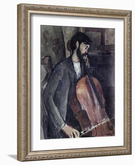 The Cellist-Amedeo Modigliani-Framed Giclee Print