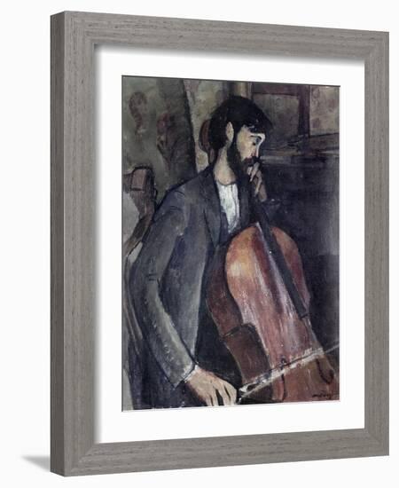 The Cellist-Amedeo Modigliani-Framed Giclee Print