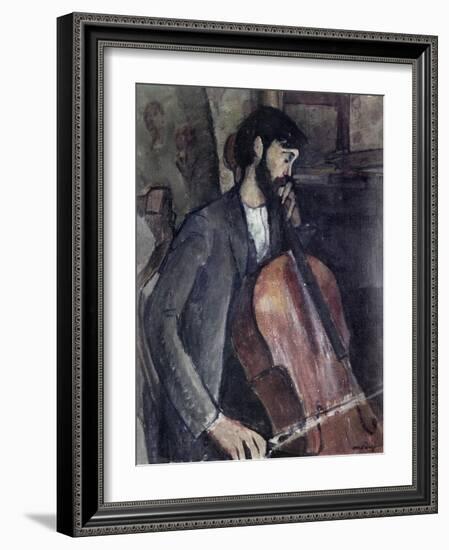 The Cellist-Amedeo Modigliani-Framed Giclee Print