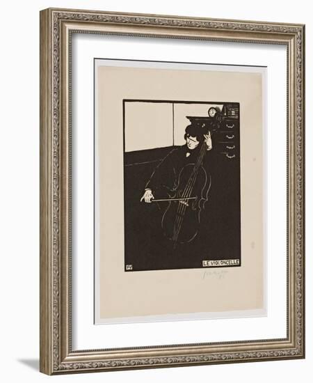 The 'Cello, from the Series 'Musical Instruments', 1896-97-Félix Vallotton-Framed Giclee Print