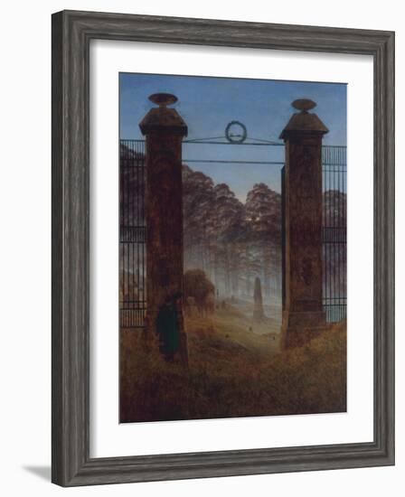 The Cemetery, Ca 1825-Caspar David Friedrich-Framed Premium Giclee Print