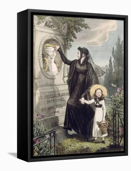 The Cemetery of Pere Lachaise, Printed by Charles Joseph Hullmandel Pub. 1822-John James Chalon-Framed Premier Image Canvas