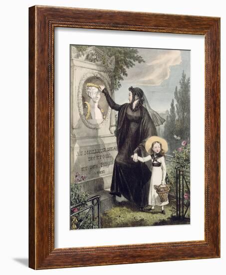 The Cemetery of Pere Lachaise, Printed by Charles Joseph Hullmandel Pub. 1822-John James Chalon-Framed Giclee Print