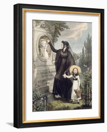 The Cemetery of Pere Lachaise, Printed by Charles Joseph Hullmandel Pub. 1822-John James Chalon-Framed Giclee Print