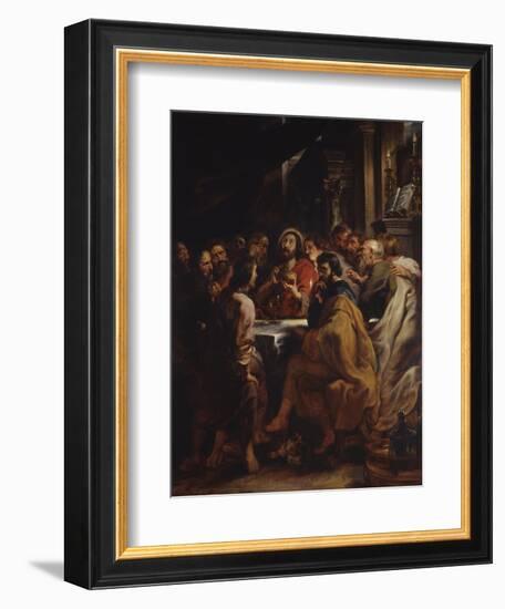 The Cenacle, Jesus and Apostles at the Table of the Last Supper, 1630-32-Peter Paul Rubens-Framed Art Print