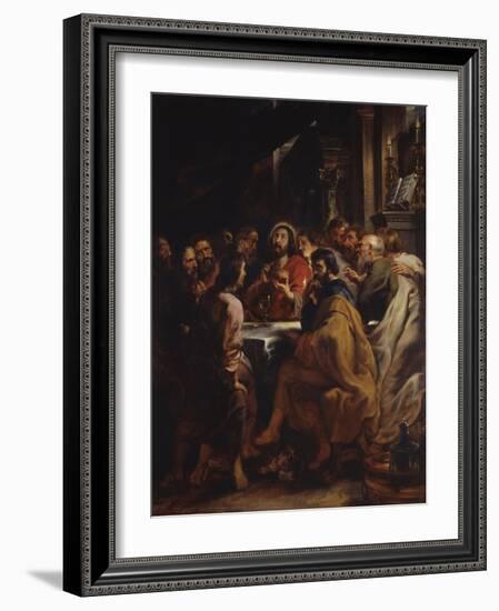 The Cenacle, Jesus and Apostles at the Table of the Last Supper, 1630-32-Peter Paul Rubens-Framed Art Print