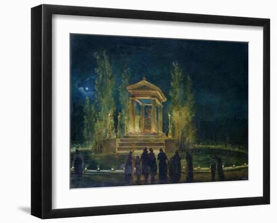 The Cenotaph of Jean Jacques Rousseau in the Tuileries, Paris, 1794-Hubert Robert-Framed Giclee Print