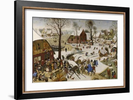 The Census at Bethlehem (The Numbering at Bethlehe), First Third of 17th C-Pieter Brueghel the Younger-Framed Giclee Print