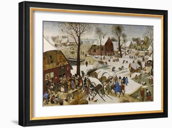 The Census at Bethlehem (The Numbering at Bethlehe), First Third of 17th C-Pieter Brueghel the Younger-Framed Giclee Print