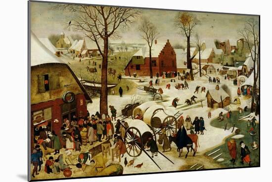 The Census at Bethlehem-Pieter Brueghel the Younger-Mounted Giclee Print
