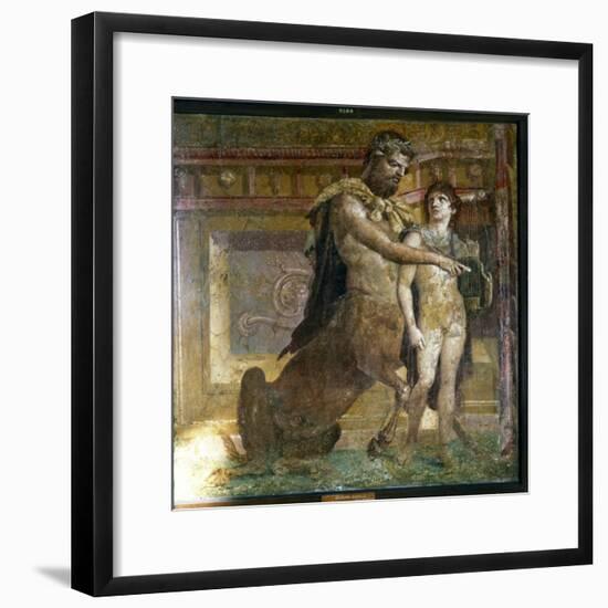 The Centaur 'Cheiron' teaching Achilles, Roman wall-painting from Herculaneum, c1st century-Unknown-Framed Giclee Print