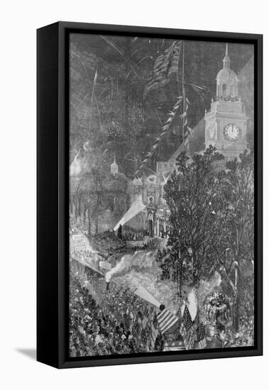 The Centennial Fourth: Illumination of Independence Hall, Philadelphia, from "Harper's Weekly"-null-Framed Premier Image Canvas