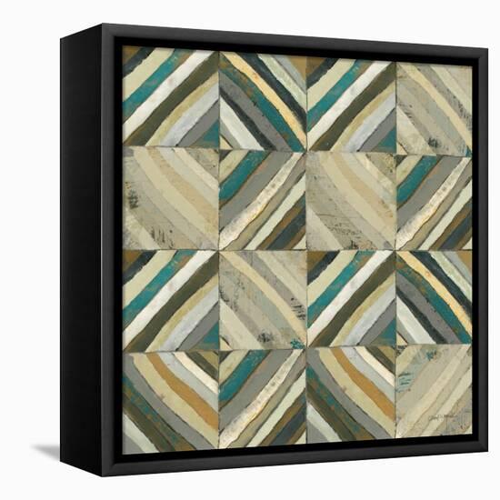 The Center I Abstract Turquoise-Cheryl Warrick-Framed Stretched Canvas