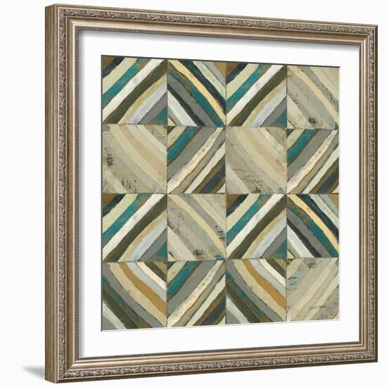 The Center I Abstract Turquoise-Cheryl Warrick-Framed Art Print