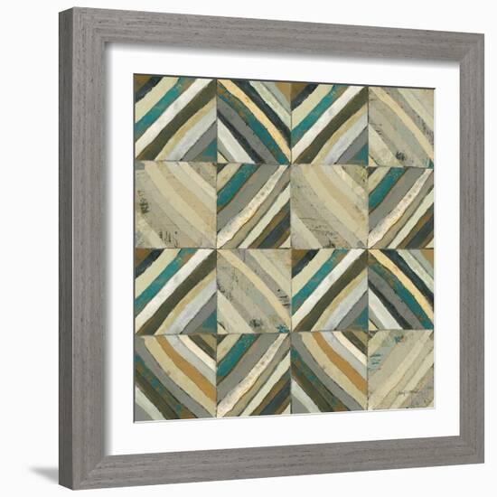 The Center I Abstract Turquoise-Cheryl Warrick-Framed Art Print