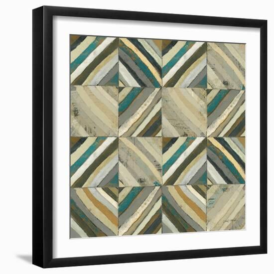 The Center I Abstract Turquoise-Cheryl Warrick-Framed Art Print