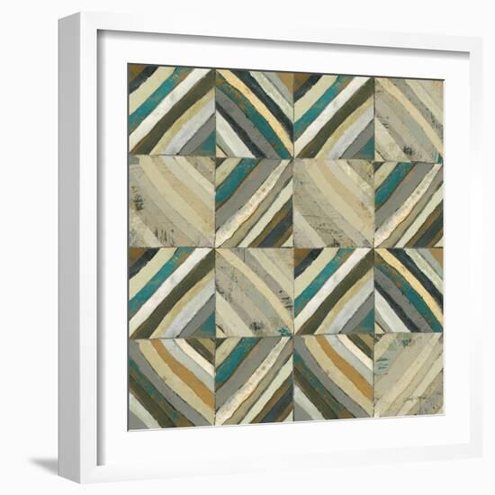 The Center I Abstract Turquoise-Cheryl Warrick-Framed Art Print