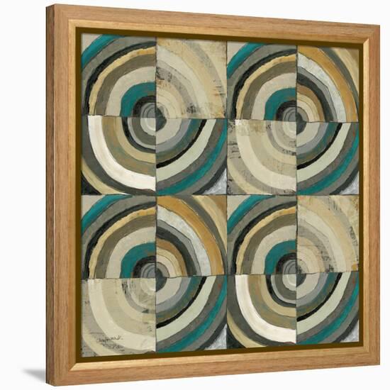 The Center II Abstract Turquoise-Cheryl Warrick-Framed Stretched Canvas