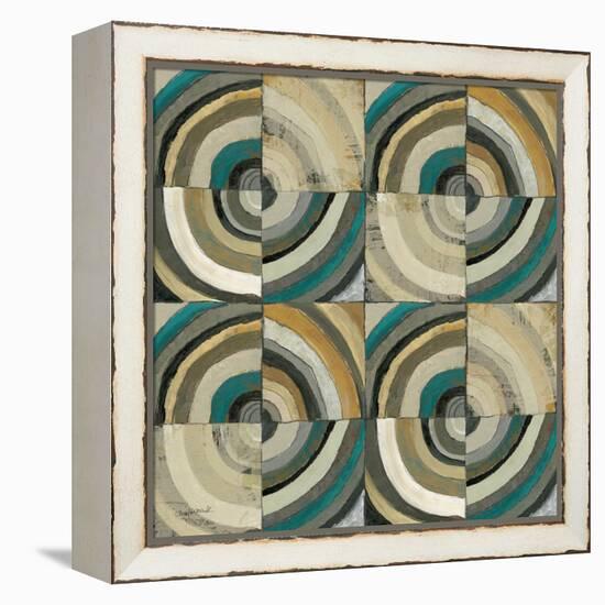 The Center II Abstract Turquoise-Cheryl Warrick-Framed Stretched Canvas