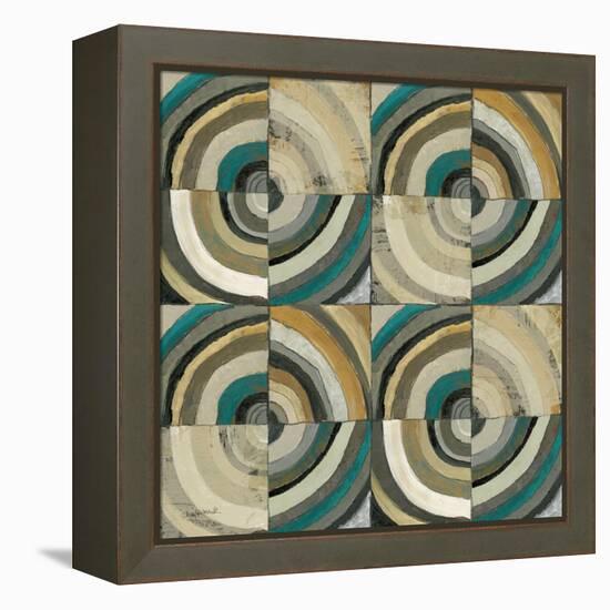 The Center II Abstract Turquoise-Cheryl Warrick-Framed Stretched Canvas