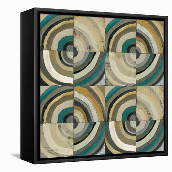 The Center II Abstract Turquoise-Cheryl Warrick-Framed Stretched Canvas