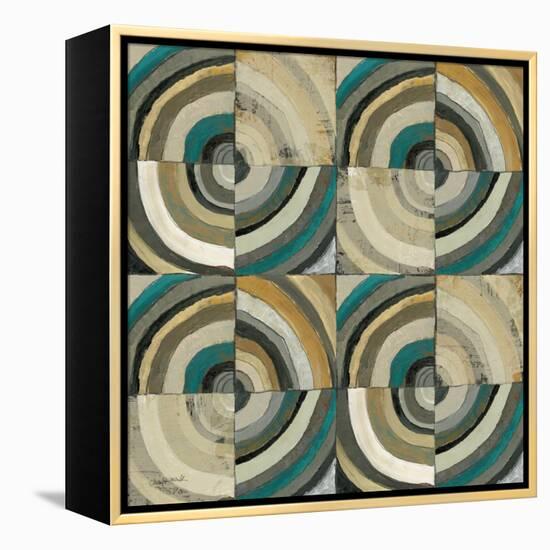 The Center II Abstract Turquoise-Cheryl Warrick-Framed Stretched Canvas