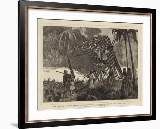 The Central African Expedition, Lieutenant V L Cameron Crossing the Lovoi, 15 July 1875-Joseph Nash-Framed Giclee Print