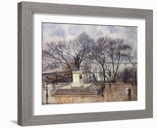 The Central Island on the Pont-Neuf, Henry IV Square, 1902-Camille Pissarro-Framed Giclee Print