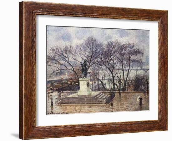 The Central Island on the Pont-Neuf, Henry IV Square, 1902-Camille Pissarro-Framed Giclee Print