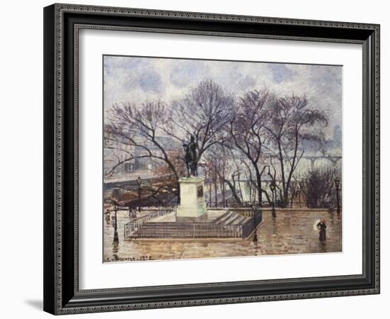 The Central Island on the Pont-Neuf, Henry IV Square, 1902-Camille Pissarro-Framed Giclee Print