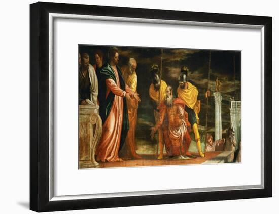 The Centurion of Capernaum Who Begs Jesus to Heal His Paralyzed Servant-Paolo Veronese-Framed Giclee Print