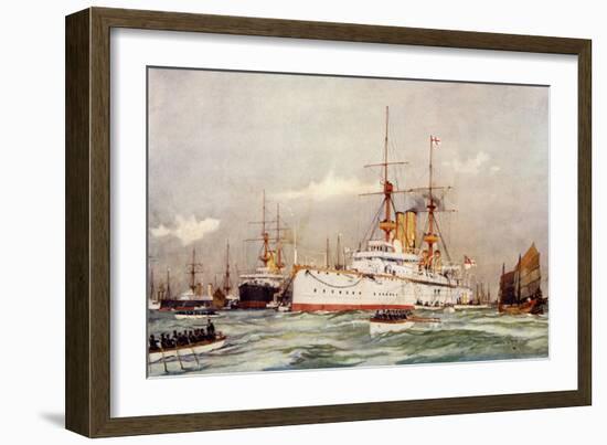 The "Centurion." Sir Edward Seymour's Flagship in the Far East, 1900-Charles Edward Dixon-Framed Giclee Print