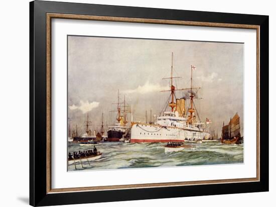 The "Centurion." Sir Edward Seymour's Flagship in the Far East, 1900-Charles Edward Dixon-Framed Giclee Print