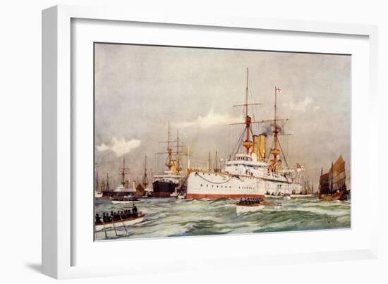 The "Centurion." Sir Edward Seymour's Flagship in the Far East, 1900-Charles Edward Dixon-Framed Giclee Print